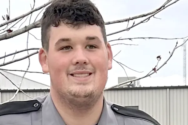 Photo of 18-year-old cadet-in-training, Clayten White, at Lawrence Correctional Center.