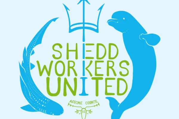 Shedd union logo showing a shark and whale