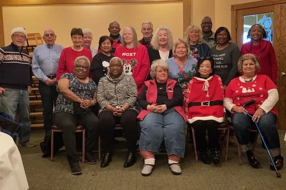 Retiree members at a meeting