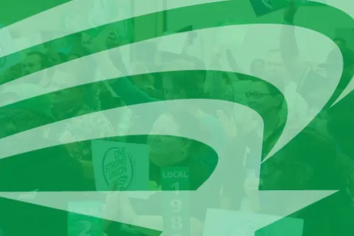 The AFSCME swoosh.