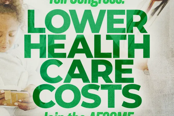 Graphic saying lower health care costs