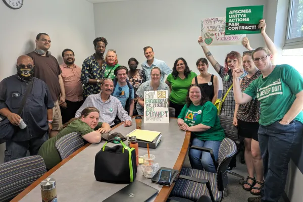 Members of the Local 1989 bargaining committee