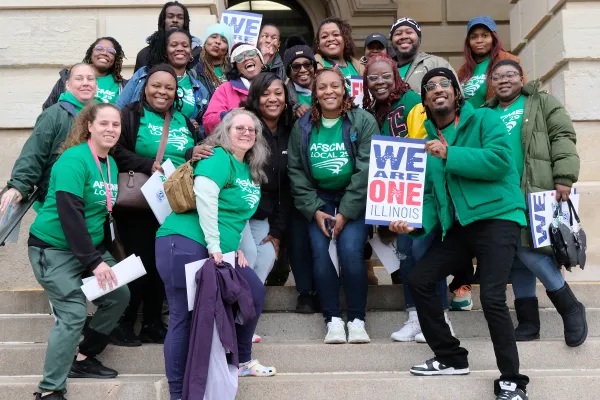 AFSCME members at the Capitol, rallying to fix Tier 2