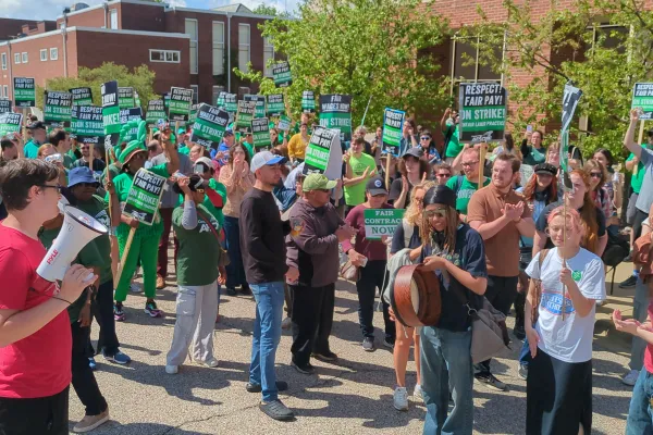 AFSCME Local 1110 rallies outside president's office