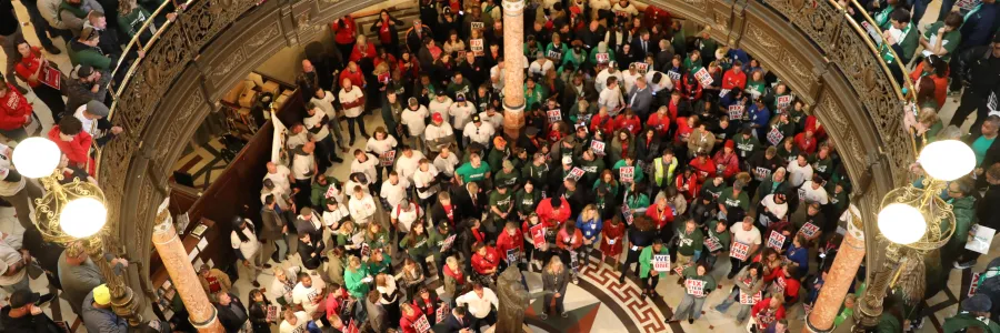 Thousands of public employees pack the Capitol at the Tier 2 rally.