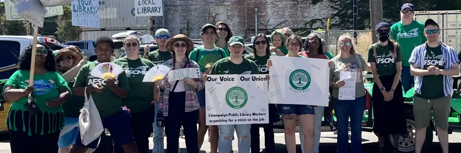 Champaign Public Library workers