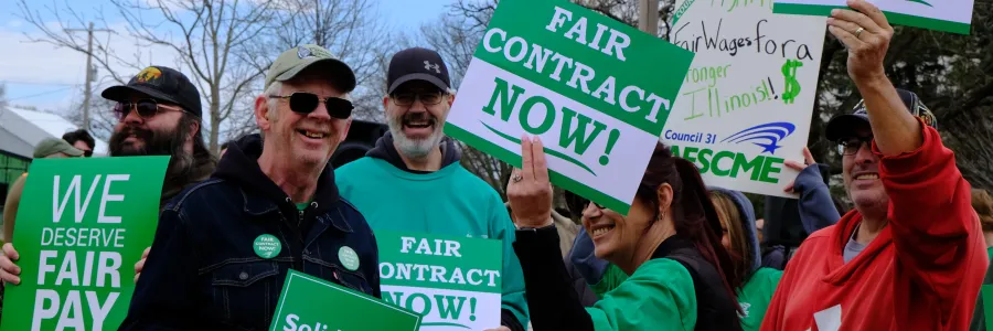 ISU workers on strike.