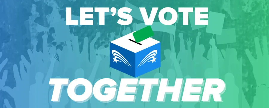 Graphic saying let's vote together