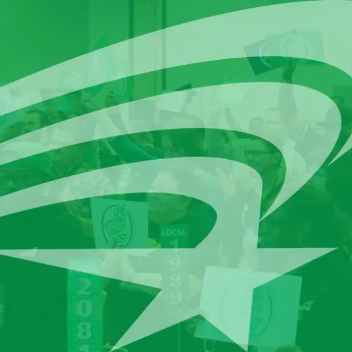 The AFSCME swoosh.
