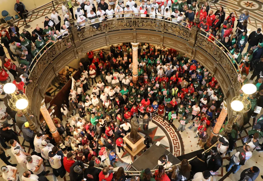 Thousands of public employees pack the Capitol at the Tier 2 rally.