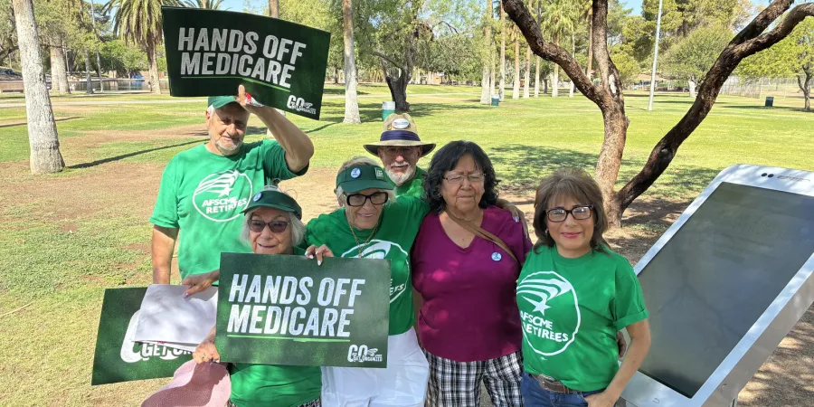 AFSCME retirees protest cuts to Medicare and Medicaid.