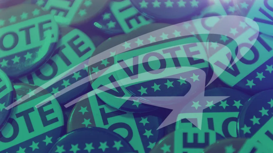 Buttons that say vote