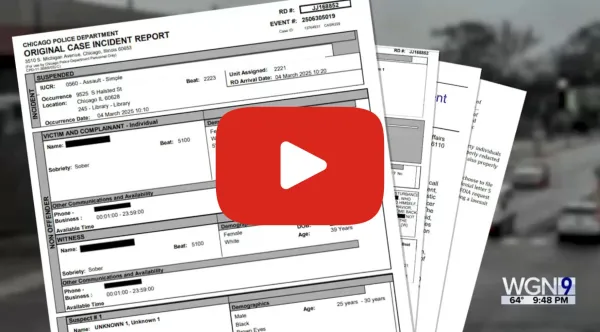 Police reports with youtube play button over it